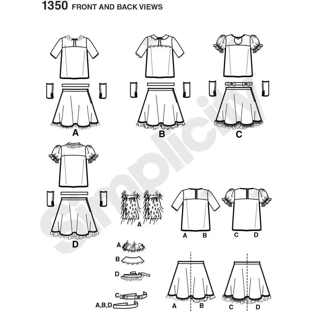 Simplicity Sewing‎ Pattern 1350 Costumes Girls Size 7-14